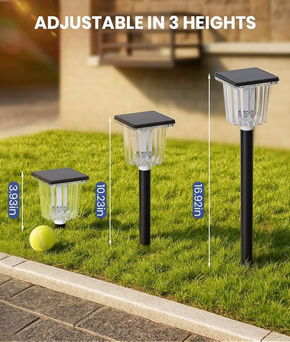 12-Pack Super Bright Solar Pathway Lights Outdoor Powered,Adjustable Warm&Cool White,Waterproof IP65 Solar Garden Decor Landscape Lighting Outside for Front Yard/Patio/Walkway/Driveway/Lawn/Path Light