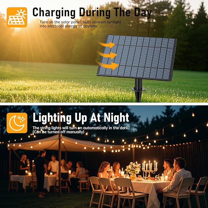 100FT Solar Powered Outdoor Lights with Remote and 111ft Outdoor RGB Eaves Lights | Lumora
