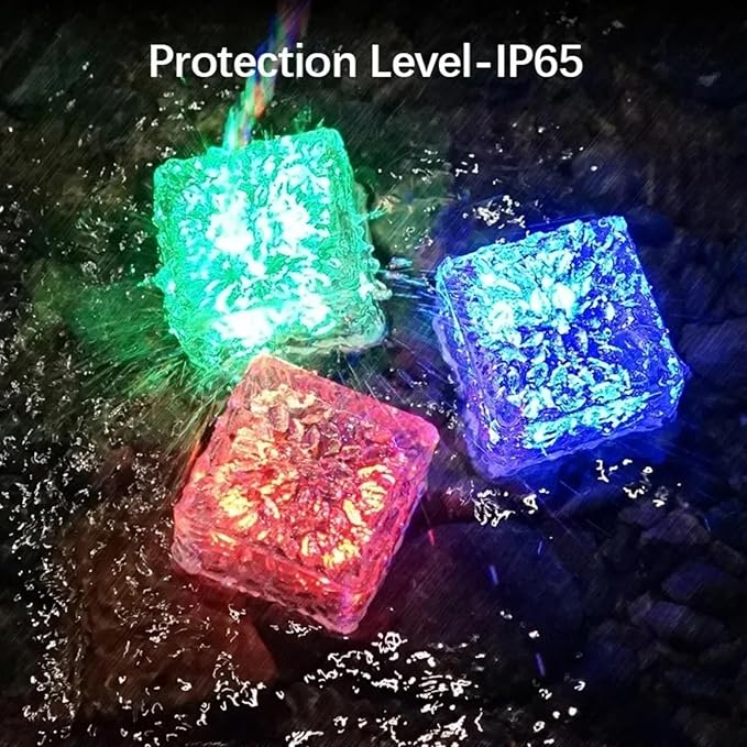 Solar Lights, Brick Lights, Outdoor Waterproof, Recessed, for Garden, Sidewalk, Path, Yard Decoration, Landscape Lighting, 2 Pack (Colored Light (2.95 inches))
