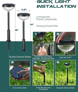 6 Pack Solar Garden Lights, RGB + Warm White LED, Solar Powered Outdoor Lights for Yard, Lawn, Walkway, Christmas & | Lumora