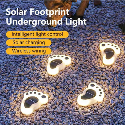 Solar Paw Print Lights, Cats and Dogs Animal Solar Lights, Outdoor Decorative Lights, Garden Lights Path Lights Walkway Lighting, Suitable for Terrace Yard Garden Path Lawn Yard 4 Pack (Style F)