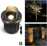 Gardenreet Brass Well Light - 12V Outdoor Waterproof LED In-Ground Landscape Lighting, Low Voltage Replaceable Bulb | Lumora