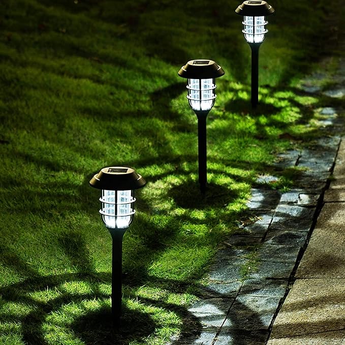 SOLPEX 8 Pack Solar Path Lights& 12 Pack Solar Ground Lights, Waterproof Garden Landscape Lighting for Yard Deck Lawn Patio Pathway Walkway (Cool White)