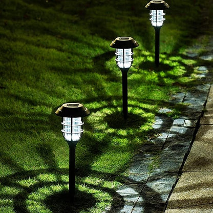 SOLPEX 8 Pack Solar Path Lights& 12 Pack Solar Ground Lights, Waterproof Garden Landscape Lighting for Yard Deck Lawn Patio Pathway Walkway (Cool White)