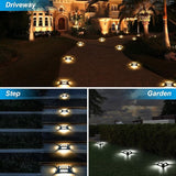 Solar Deck Lights Driveway Dock Lights- 8 Packs Waterproof 1200mAh Solar Powered Outdoor LED Aluminum Dock Lighting | Lumora