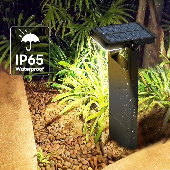 Solar Pathway Lights Outdoor 6 Pack, 360° Adjustable Panel, Multicolor 200LM Solar Powered Path Lights, 12H Lasting, IP65 Waterproof Landscape Lighting for Walkway Yard Garden