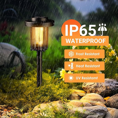 Solar Pathway Lights, 4 Pack Solar Light Outdoor IP65 Waterproof Landscape Lighting for Garden, Path, Yard, Walkway, Outdoor Decor Warm White