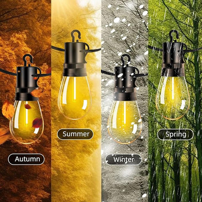 Outdoor Patio String Lights 200ft: S14 LED Shatterproof Bulbs 3 Modes Button Control - Waterproof Connectable Hanging Lights - Garden Backyard Yard Gazebo Porch Party Decorative