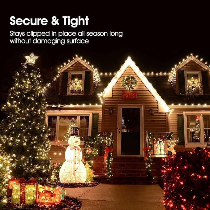 Minetom C9 LED Christmas Lights Outdoor, 33FT 50 LED C9 String Lights Waterproof Connectable for Roofline Patio House Yard Windows Xmas Tree Indoor Outdoor Christmas Decorations, White
