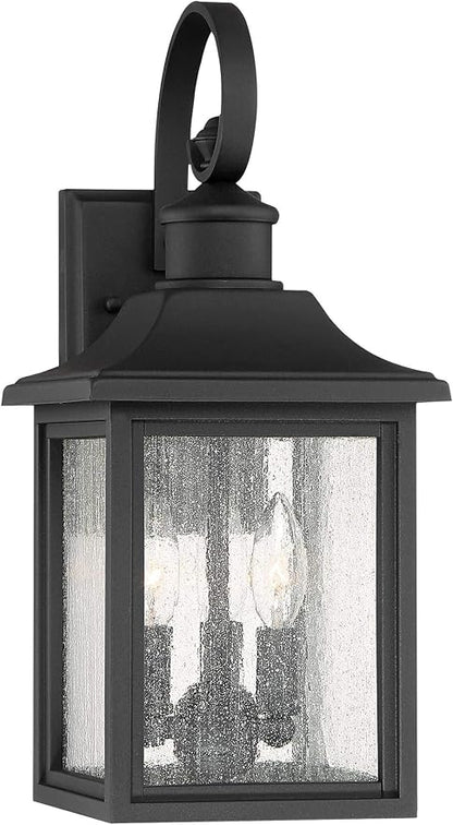 John Timberland Moray Bay Industrial Outdoor Wall Light Fixture Black Steel 17 3/4" Clear Seedy Glass Lantern for Exterior House Porch Patio Outside Deck Garage Yard Front Door Garden Home
