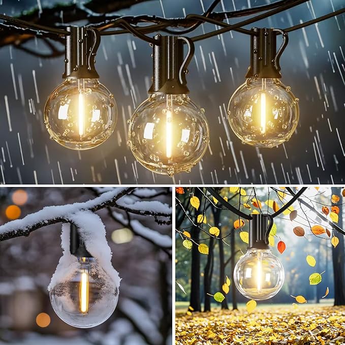 100 Feet G40 LED String Lights Outdoor Shatterproof Patio Lights with 52pcs Replaceable Globe Bulbs for Outside | Lumora