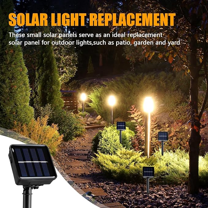 6 Set Replacement Solar Panel 1.2v 600ma Replacement Parts for Solar Lights with 6.56ft Power Cord Waterproof Solar | Lumora