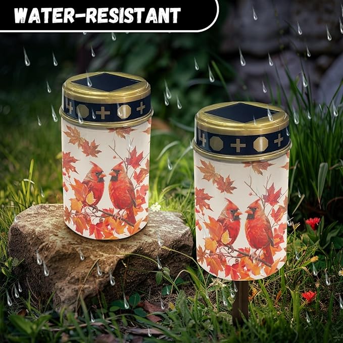 Thanksgiving Birds Solar Lights Outdoor Waterproof Solar Pathway Lights Set of 2 LED Solar Lantern Landscape Lighting for Yard Patio Solar Stake Lights Wall Light Auto On/Off