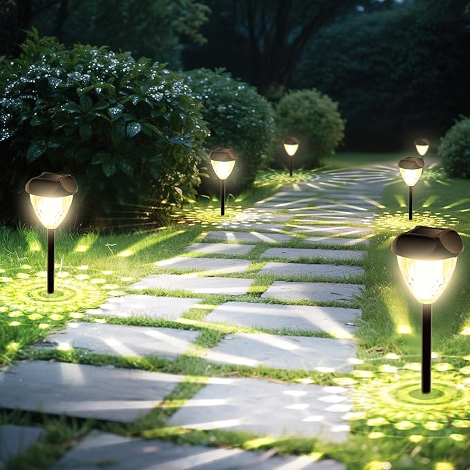 Ensenior 16-Pack Solar Lights Outdoor, 14.17" Auto ON/Off 3000K LED Solar Garden Lights for Pathway, Yard, Patio, Walkway, Planter, Waterproof, Energy-Efficient Landscape Lighting