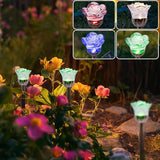 Crosslight LED Rose Garden Stake Lights (4 Pack) - Waterproof RGB Color Changing Outdoor Decoration Perfect for | Lumora