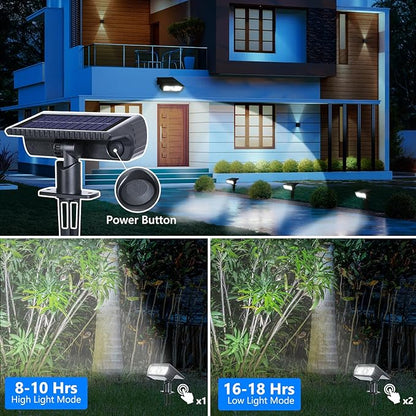 Toodour Solar Spot Lights Outdoor, 4 Pack Solar Christmas Lights Outdoor with 2 Modes, Waterproof Solar Powered Flood Lights Landscape Lighting for Yard Garden Pathway Walkway Xmas Decor - Cool White