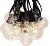 10’ G40 Globe String Lights with Clear Bulbs and Black Wire for Patio, Awning, Canopy, Porch, and Balcony Lighting | Lumora