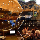 15M LED Outdoor String Lights Patio Dimmable Hanging Light with Remote, Waterproof Shatterproof Edison Bulbs, 3 | Lumora