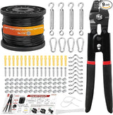 String Light Hanging Kit, 164 FT Vinyl-Coated 304 Stainless Steel Cable, Heavy Duty Crimping Plier, Guide Wire for | Lumora