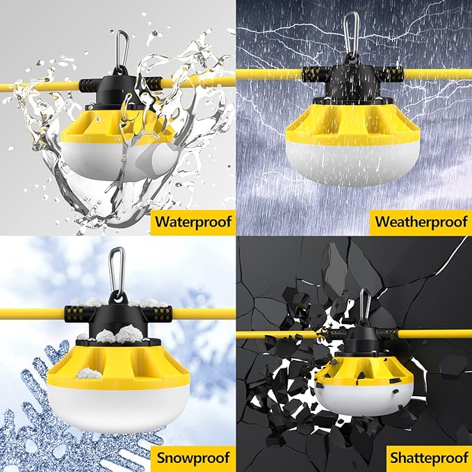 50FT Construction String Lights LED Industrial Grade Best for Construction Sites, Renovation, Walkways,Patio，Mine | Lumora