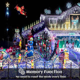 132ft Icicle Lights for Outside, 1280 LED White Christmas Lights Outdoor with 240 Twinkle Drops, 8 Modes Plug in | Lumora