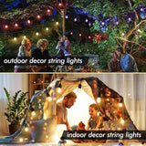 24FT Solar Outdoor String Lights, 12 Shatterproof E26 Edison LED Bulbs, Dimmable RGB Color Changing Patio Lights | Lumora