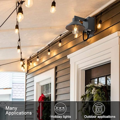 c cattleya Outdoor Wall Sconce with Outlet GFCI Black Waterproof Anti-Rust Aluminum Exterior Barn Lighting Wall Mount Front Porch Light with Outlet