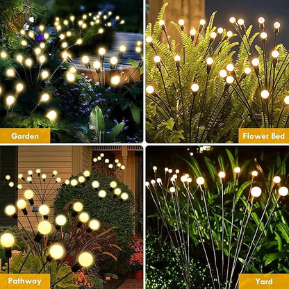 SUNYAO Solar Swaying Garden Light - 4 Pack New Upgraded Solar Garden Lights, 16LEDs Sway by Wind, Yard Patio Pathway Decoration, High Flexibility Iron Wire & Heavy Bulb Base, Warm White