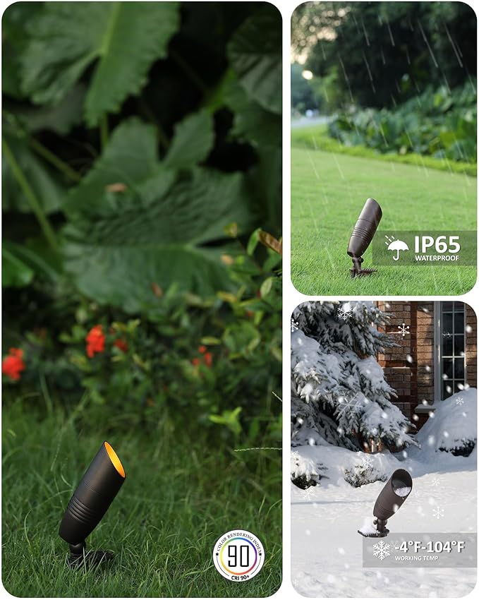 Low Voltage Landscape Spotlights, 12V 5CCT Tree Spotlights, 7W LED Spotlights Outdoor with Connectors, IP65 | Lumora