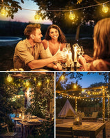 Brightown Solar String Lights Outdoor, 2 Pack 30Ft Vintage Hemp Rope Patio Lights with 15 Shatterproof Bulbs, 8 | Lumora