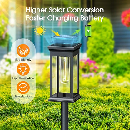 KOOPER Solar Pathway Lights Outdoor 8 Pack, 2X Bigger Solar Outdoor Lights, Bright Solar Garden Lights Waterproof, Auto On/Off Outdoor Solar Lights for Yard Landscape Path Lawn Patio Walkway