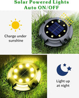 Biling Solar Ground Lights Uplight Sidelight, 12 Packs Bright Solar Outdoor Lights Waterproof for Yard Pathway | Lumora