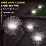 Aogist Solar Ground Lights, 8 LED Garden Disk Lights In-Ground Outdoor Landscape Lighting for Lawn Patio Pathway | Lumora