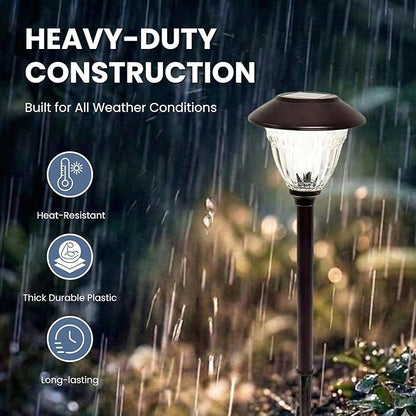 Energizer Solar Outdoor Garden Lights - 10 Pack LED Driveway Solar Lights with 10 Lumen Output, Patterned Glass & Metal Finish, IP65 Waterproof & Easy to Install Garden Lights for Outside - Bronze