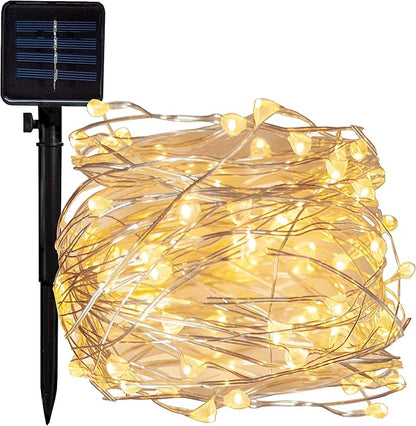 Hometown Evolution, Inc. Solar Powered Micro LED String Lights - 50 LED, 16.5 Feet - Warm White
