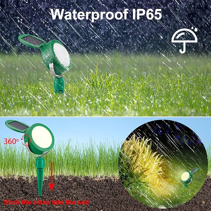 Solar Landscape Light, Color Changing Outdoor Path Lights Garden Plants Uplights Spotlight Indoor, Solar Motion Sensor Light Waterproof for Yard Pathway Step