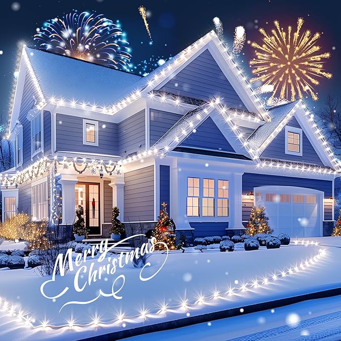Moonflor C9 LED Christmas Lights Outdoor with 50 Spring Clips, 50ft 50 LED Waterproof Strawberry String Lights | Lumora
