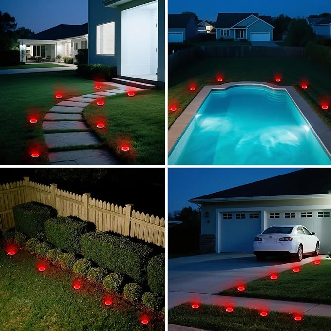 Mini Solar Ground Lights, 12 Pack Solar Lights Outdoor Waterproof, Upgraded LED Flat Landscape Lighting for Outside | Lumora