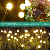 Solar Lights Outdoor Waterproof 4 Pack of 32 LEDs Garden Patio Firefly Decoration Unique Gifts Women Grandparents | Lumora