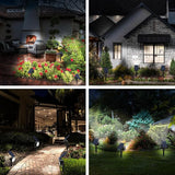 Solar Spot Lights Outdoor Waterproof IP67, 6 Pack - 50 LED Adjustable Solar Powered Landscape Spotlight with 3 | Lumora