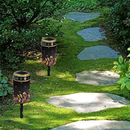 ZOUTAIRONG Solar Pathway Lights Outdoor Waterproof 4 Pack Solar Powered Fairy Light for Outside,Pretty Solar Garden Stake Lights,LED Lantern Landscape Lighting for Yard Patio Driveway Spotlights
