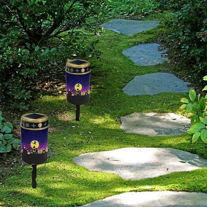 Witch Moon Solar Garden Light Outdoor Waterproof Solar Garden Light Solar Lights for Outside Yard Path Halloween Landscape Pathway Solar Power Garden Lights