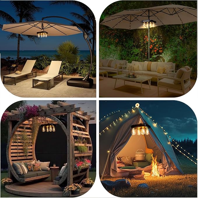 Patio Umbrella Lights with 3 Brightness Modes and Timer, Battery-Powered Cordless Outdoor Umbrella Pole Lights with | Lumora