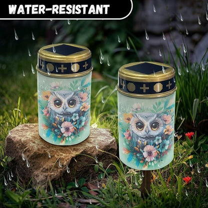 Generic Owl Waterproof LED Solar Light Memorial Solar Light for Cemetery Grave Landscape Path Light Outdoor Solar Light Night Light Easy to Install