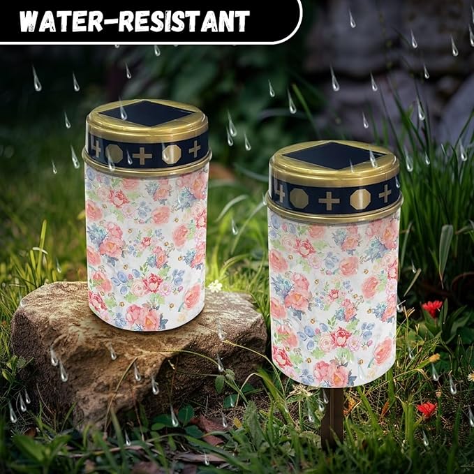 Roses Solar Lights Outdoor Waterproof Solar Garden Light Solar Powered Landscape Path Lights Auto Solar Landscape Lights for Yard Lawn Patio