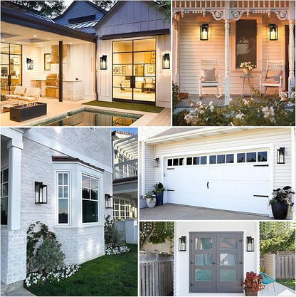 SHINE HAI Dusk to Dawn Outdoor Wall Lantern, Double Extra Large Exterior Sconce Fixture with E26 Base, Waterproof Wall Mount Light, Outdoor Lantern for Porch 1 Pack