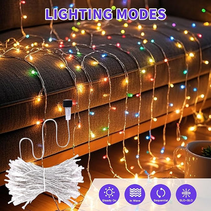 200 LED String Lights 66ft Multicolor, Plug in Fairy Lights with 8 Modes, Indoor Outdoor Christmas Lights for Tree Bedroom Patio Yard Holiday Party Decor (Multicolor, 200 LED 66ft)