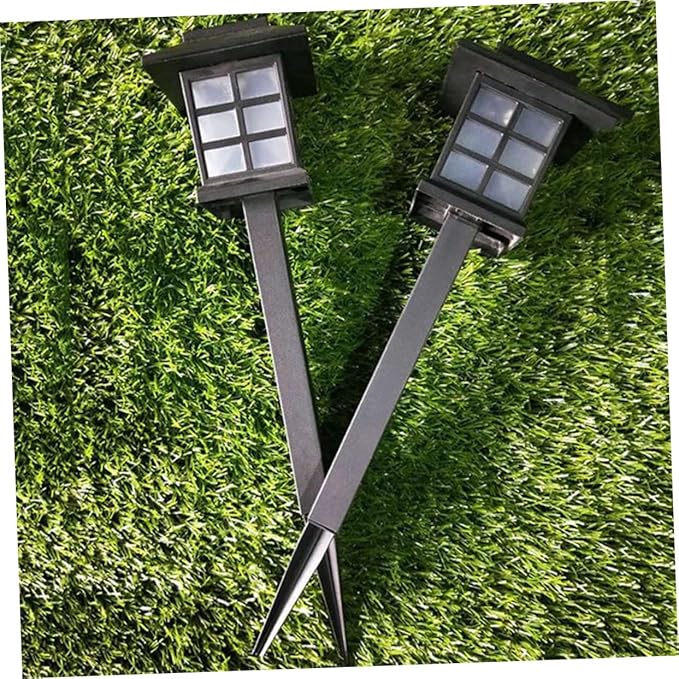 4pcs Solar Pathway Lights Solar Powered Led Garden Lights for Lawn Walkway Driveway Patio Easy to Install with Black