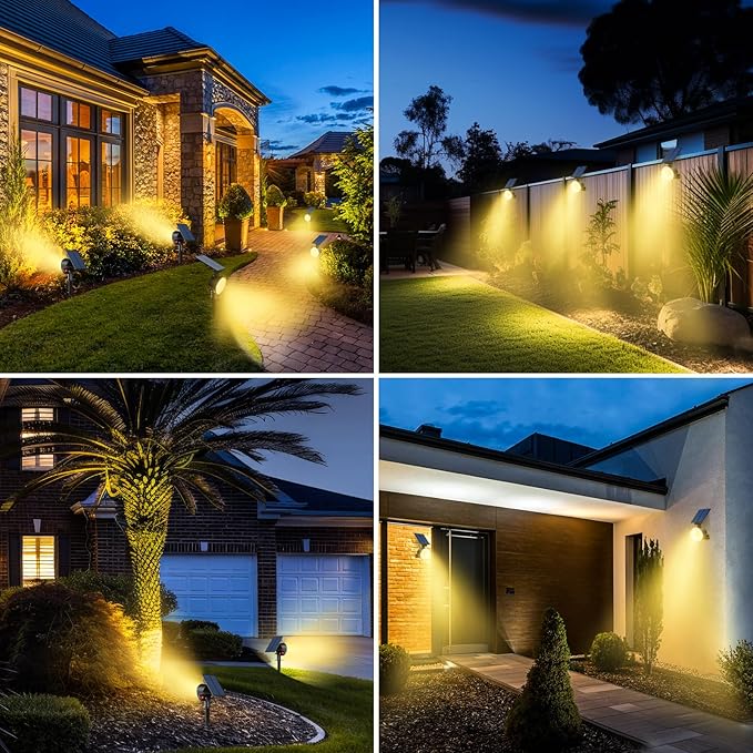 nipify 10 Pack Solar Spot Lights Outdoor Waterproof with 3 Modes, Solar Spotlight Light for Outside Yard Landscape | Lumora