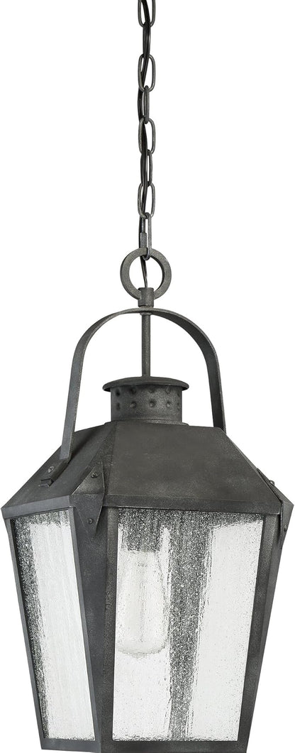 Quoizel Carriage 1-Light Mottled Black Outdoor Hanging Lantern